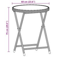 vidaXL Bistrogrupp med dynor 3 delar svart konstrotting och glas - Bild 9