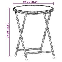 vidaXL Bistrogrupp med dynor 3 delar grå konstrotting och glas - Bild 9