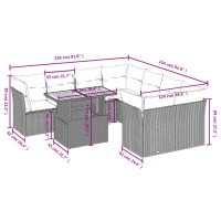 vidaXL Soffgrupp för trädgården med dynor 9 delar beige konstrotting - Bild 3