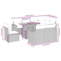 vidaXL Soffgrupp för trädgården med dynor 9 delar beige konstrotting - Bild 3