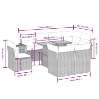 vidaXL Soffgrupp för trädgården med dynor 9 delar beige konstrotting - Bild 3