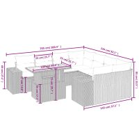 vidaXL Soffgrupp för trädgården med dynor 9 delar beige konstrotting - Bild 3