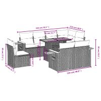 vidaXL Soffgrupp för trädgården med dynor 9 delar beige konstrotting - Bild 3