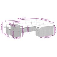 vidaXL Soffgrupp för trädgården med dynor 10 delar grå konstrotting - Bild 3