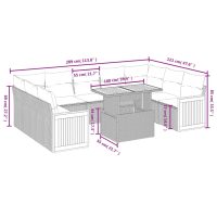 vidaXL Loungegrupp 10 delar med svarta dynor konstrotting - Bild 3