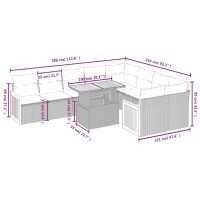 vidaXL Loungegrupp 10 delar med svarta dynor konstrotting - Bild 3