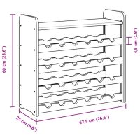 vidaXL Vinställ med hylla 67,5x25x60 cm massiv furu - Bild 9