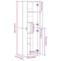 vidaXL Högskåp sonoma-ek 60x35x180 cm konstruerat trä - Bild 10