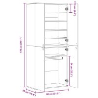 vidaXL Skoskåp vit 80x39x178 cm konstruerat trä - Bild 10