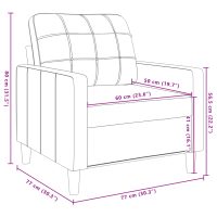 vidaXL Fåtölj Ljusgrå 60 cm sammet - Bild 8