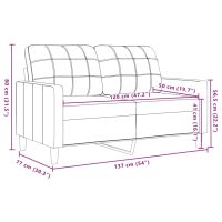 vidaXL 2-sitssoffa ljusgrå 120 cm sammet - Bild 8