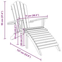 vidaXL Däckstol med fotstöd massiv teak - Bild 9