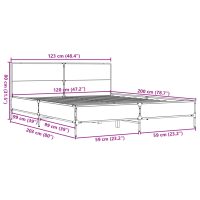 vidaXL Sängram svart 120x200 cm konstruerat trä och metall - Bild 9