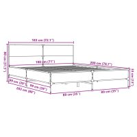 vidaXL Sängram sonoma-ek 180x200 cm konstruerat trä och metall - Bild 9