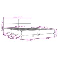 vidaXL Sängram svart 200x200 cm konstruerat trä och metall - Bild 9