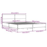 vidaXL Sängram sonoma-ek 120x190 cm konstruerat trä och metall - Bild 9