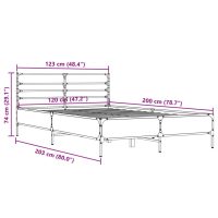 vidaXL Sängram svart 120x200 cm konstruerat trä och metall - Bild 9