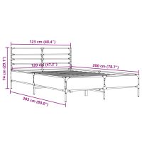 vidaXL Sängram brun ek 120x200 cm konstruerat trä och metall - Bild 9