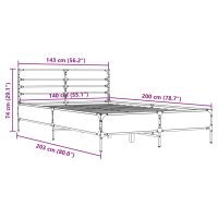 vidaXL Sängram svart 140x200 cm konstruerat trä och metall - Bild 9