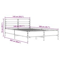 vidaXL Sängram sonoma-ek 140x200 cm konstruerad trä och metall - Bild 9