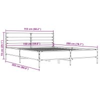 vidaXL Sängram sonoma-ek 150x200 cm konstruerad trä och metall - Bild 9