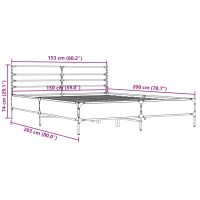 vidaXL Sängram rökfärgad ek 150x200 cm konstruerad trä och metall - Bild 9