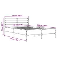 vidaXL Sängram sonoma-ek 120x190 cm konstruerat trä och metall - Bild 9