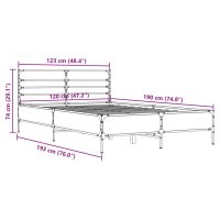 vidaXL Sängram rökfärgad ek 120x190 cm konstruerat trä och metall - Bild 9