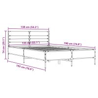 vidaXL Sängram svart 135x190 cm konstruerat trä och metall - Bild 9