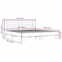 vidaXL Sängram sonoma-ek 200x200 cm konstruerat trä och metall - Bild 9