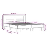 vidaXL Sängram sonoma-ek 160x200 cm konstruerat trä och metall - Bild 9