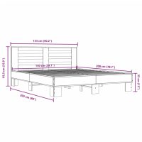 vidaXL Sängram sonoma-ek 150x200 cm konstruerad trä och metall - Bild 9