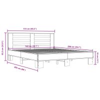 vidaXL Sängram brun ek 150x200 cm konstruerad trä och metall - Bild 9