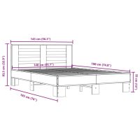 vidaXL Sängram sonoma-ek 140x190 cm konstruerat trä och metall - Bild 9