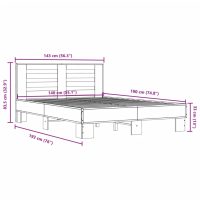 vidaXL Sängram grå sonoma 140x190 cm konstruerat trä och metall - Bild 9