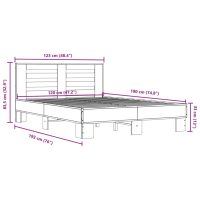 vidaXL Sängram brun ek 120x190 cm konstruerat trä och metall - Bild 9