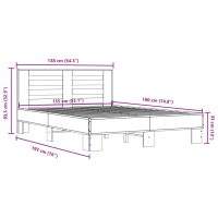 vidaXL Sängram sonoma-ek 135x190 cm konstruerat trä och metall - Bild 9