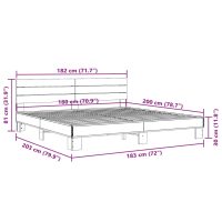 vidaXL Sängram sonoma-ek 180x200 cm konstruerat trä och metall - Bild 9