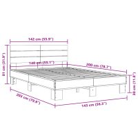 vidaXL Sängram svart 140x200 cm konstruerat trä och metall - Bild 9