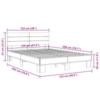 vidaXL Sängram svart 120x200 cm konstruerat trä och metall - Bild 9