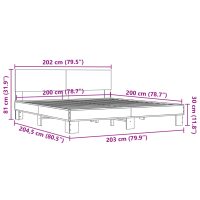 vidaXL Sängram sonoma-ek 200x200 cm konstruerat trä och metall - Bild 9