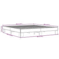 vidaXL Sängram sonoma-ek 200x200 cm konstruerat trä och metall - Bild 9