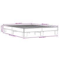 vidaXL Sängram sonoma-ek 160x200 cm konstruerat trä och metall - Bild 9