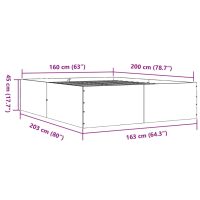 vidaXL Sängram svart 160x200 cm massivt trä - Bild 10