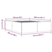 vidaXL Sängram betonggrå 150x200 cm konstruerad trä - Bild 10