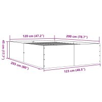 vidaXL Sängram betonggrå 120x200 cm konstruerad trä - Bild 10