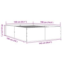 vidaXL Sängram sonoma-ek 140x190 cm konstruerat trä - Bild 10