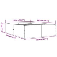 vidaXL Sängram sonoma-ek 135x190 cm konstruerat trä - Bild 10