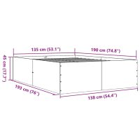 vidaXL Sängram betonggrå 135x190 cm konstruerat trä - Bild 10