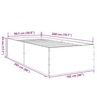 vidaXL Sängram sonoma-ek 100x200 cm konstruerad trä - Bild 10